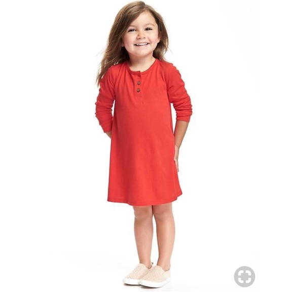 Old Navy Red Swing Dress with Buttons
